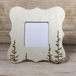 Knot & Kiln Woodburned Forest Photo Frame Handmade